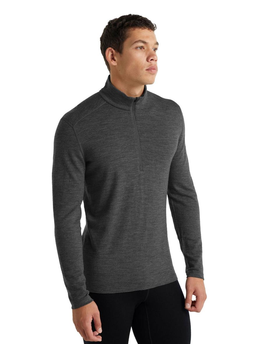 Base Layers Icebreaker Merino 260 Tech Long Sleeve Half Zip Thermal Top Męskie Szare | PL 1561GSOL